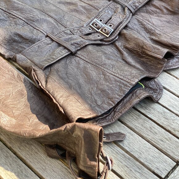 Danier Brown Distressed Leather Jacket | Size Small - Picture 7 of 16